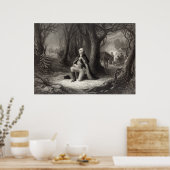  portret van George Washington Praying Poster (Keuken)