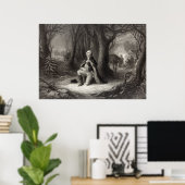  portret van George Washington Praying Poster (Thuiskantoor)