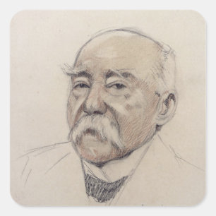Portret van Georges Clemenceau Vierkante Sticker