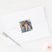 Portret van Gerda Vierkante Sticker (Envelop)