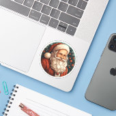 Portret van Geweldige Kerstman Sticker (Laptop met iPhone)