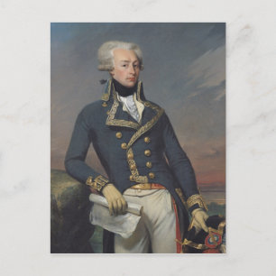 Portret van Gilbert Motier als luitenant Briefkaart