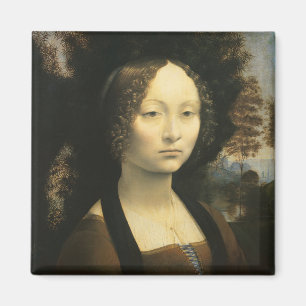 Portret van Ginevra Benci door Leonardo da Vinci Magneet