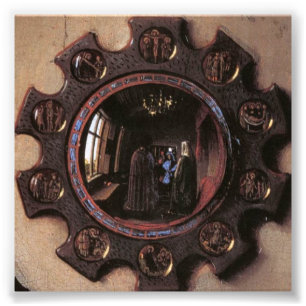 Portret van Giovanni Arnolfini & Wife (details) Foto Afdruk