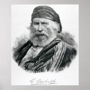 Portret van Giuseppe Garibaldi Poster