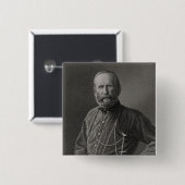 Portret van Giuseppe Garibaldi Vierkante Button 5,1 Cm (Voorkant /achterkant)