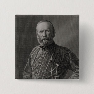Portret van Giuseppe Garibaldi Vierkante Button 5,1 Cm