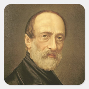 Portret van Giuseppe Mazzini Vierkante Sticker
