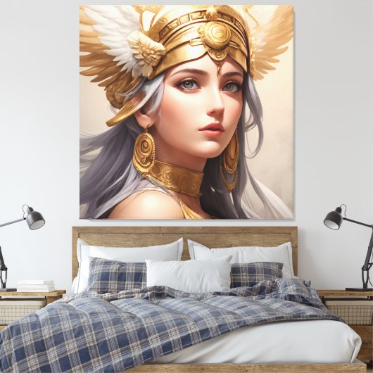 Portret van Godin Athena Canvas Afdruk (Insitu (Slaapkamer))