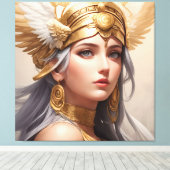 Portret van Godin Athena Canvas Afdruk (Insitu (Houten vloer))