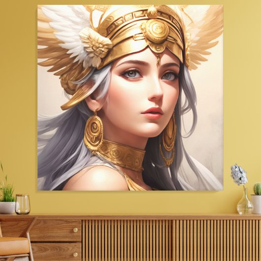 Portret van Godin Athena Canvas Afdruk (Insitu (Woonkamer))