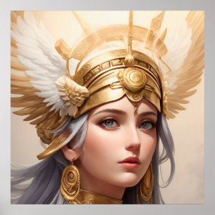 Portret van Godin Athena Poster
