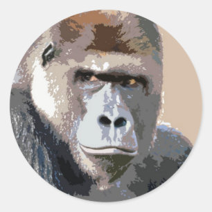 Portret van Gorilla Ronde Sticker