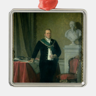 Portret van graaf Camillo Berso van Cavour Metalen Ornament
