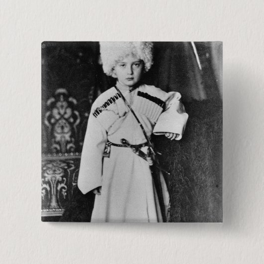 Portret van Groothertog Nicholas Mikhailovich Vierkante Button 5,1 Cm (Voorkant)
