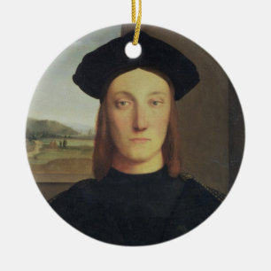 Portret van Guidobaldo da Montefeltro, hertog van  Keramisch Ornament