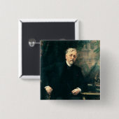 Portret van Gustave Eiffel 1905 Vierkante Button 5,1 Cm (Voorkant /achterkant)