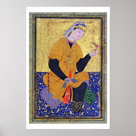 Portret van Hamida Banu Begum, met een zegel, ziek Poster (Voorkant)