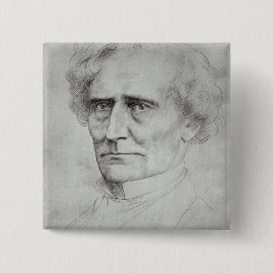 Portret van Hector Berlioz Vierkante Button 5,1 Cm