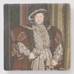 Portret van Henry VIII (Hans Holbein de Younger) Stenen Onderzetter
