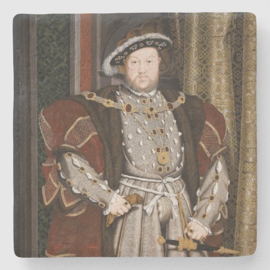 Portret van Henry VIII (Hans Holbein de Younger) Stenen Onderzetter (Voorkant)