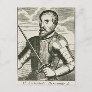 Portret van Hernando de Soto Briefkaart