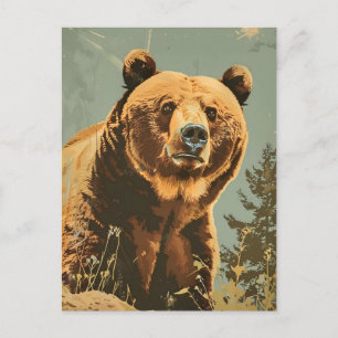portret van het bruine Beer Briefkaart