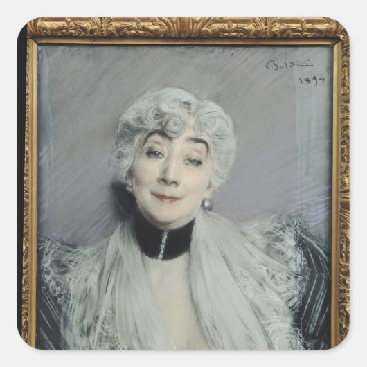 Portret van het graafschap Martel de Janville Vierkante Sticker (Voorkant)