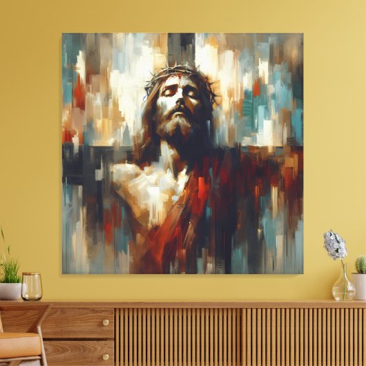 Portret van het uithoudingsvermogen van Jezus Chri Canvas Afdruk (Insitu (Woonkamer))
