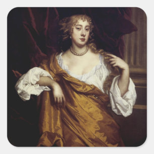 Portret van Hon. Mary Wharton Vierkante Sticker