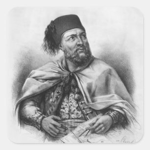 Portret van Ibrahim Pasha, 1840 Vierkante Sticker