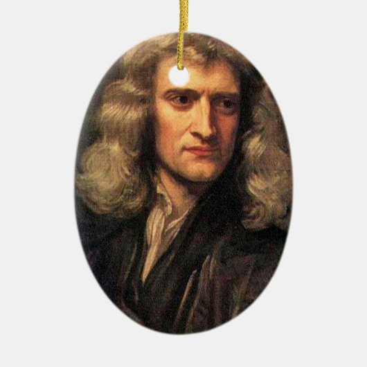 Portret van Isaac Newton (1642-1727) Keramisch Ornament (Voorkant)