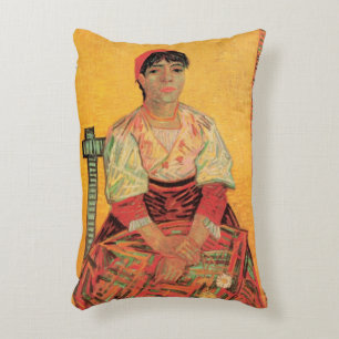 Portret van Italiaanse vrouw van Vincent van Gogh Accent Kussen