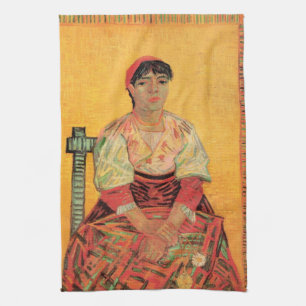 Portret van Italiaanse vrouw van Vincent van Gogh Theedoek