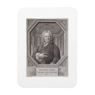 Portret van James Gibbs (1682-1754) uit 'Plans, S Magneet