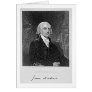 Portret van James Madison, gegraveerd door William