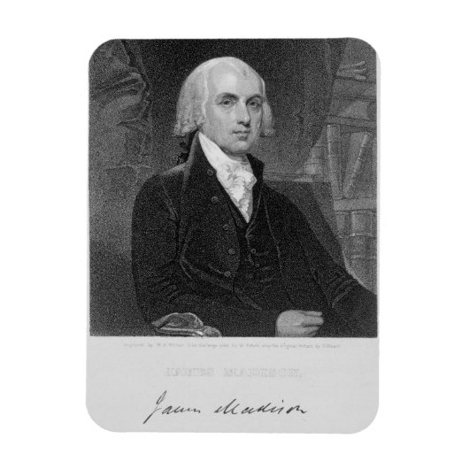 Portret van James Madison, gegraveerd door William Magneet (Verticaal)