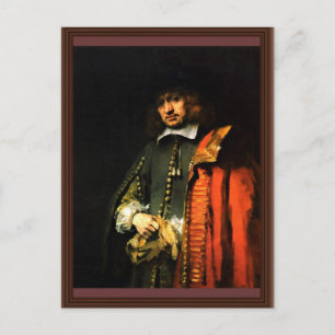 Portret van Jan Six door Rembrandt Harmensz. Van Briefkaart