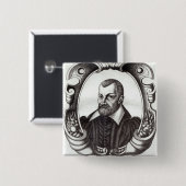 Portret van Jean Bodin Vierkante Button 5,1 Cm (Voorkant /achterkant)