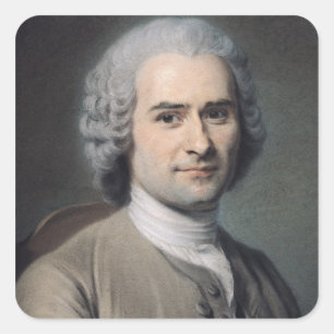 Portret van Jean Jacques Rousseau Vierkante Sticker