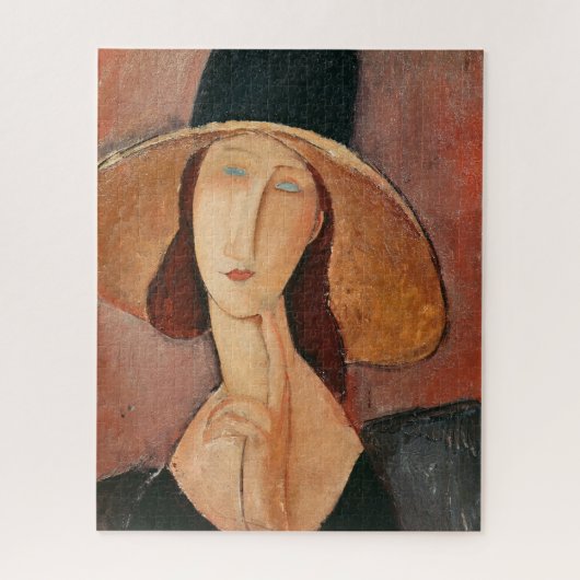 Portret van Jeanne Hebuterne in een groot pet Legpuzzel (Verticaal)