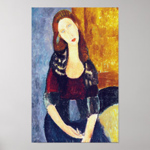 Portret van Jeanne Hebuterne, Modigliani Poster