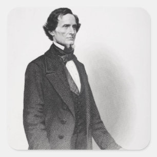 Portret van Jefferson Davis Vierkante Sticker