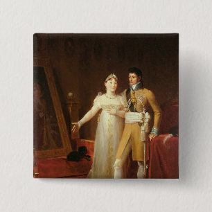 Portret van Jerome Bonaparte en zijn vrouw Vierkante Button 5,1 Cm