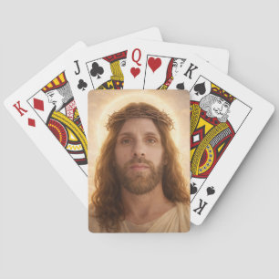 Portret van Jezus Aangepaste Klassieke Speelkaarte Pokerkaarten