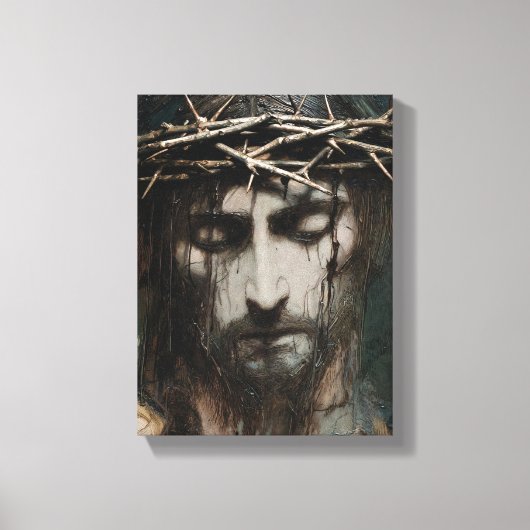 Portret van Jezus Christus (#1) Canvas Afdruk (Voorkant)