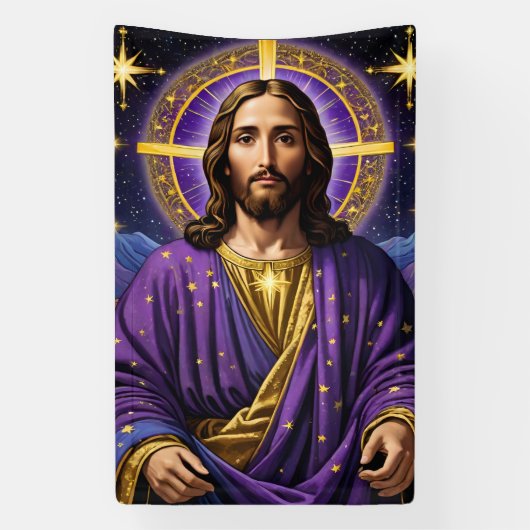 Portret van Jezus Christus Kerstmis Spandoek (Verticaal)