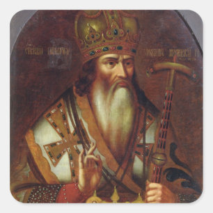 Portret van Joachim, patriarch van Moskou Vierkante Sticker