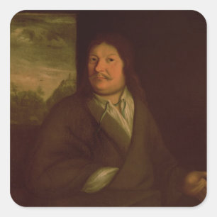Portret van Johann Ambrosius Bach, 1685 Vierkante Sticker