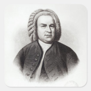 Portret van Johann Sebastian Bach Vierkante Sticker